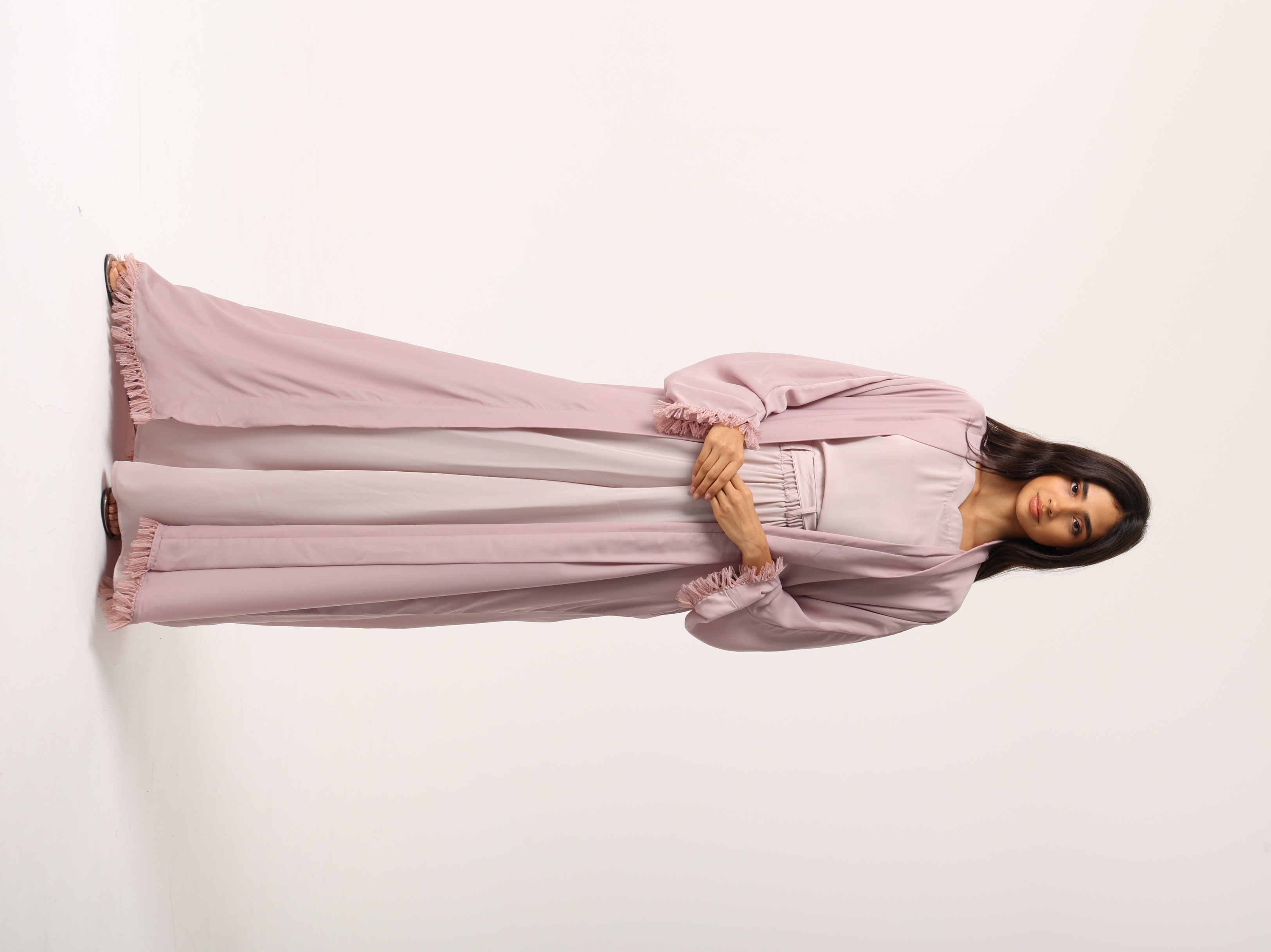 Blush Tassel Abaya