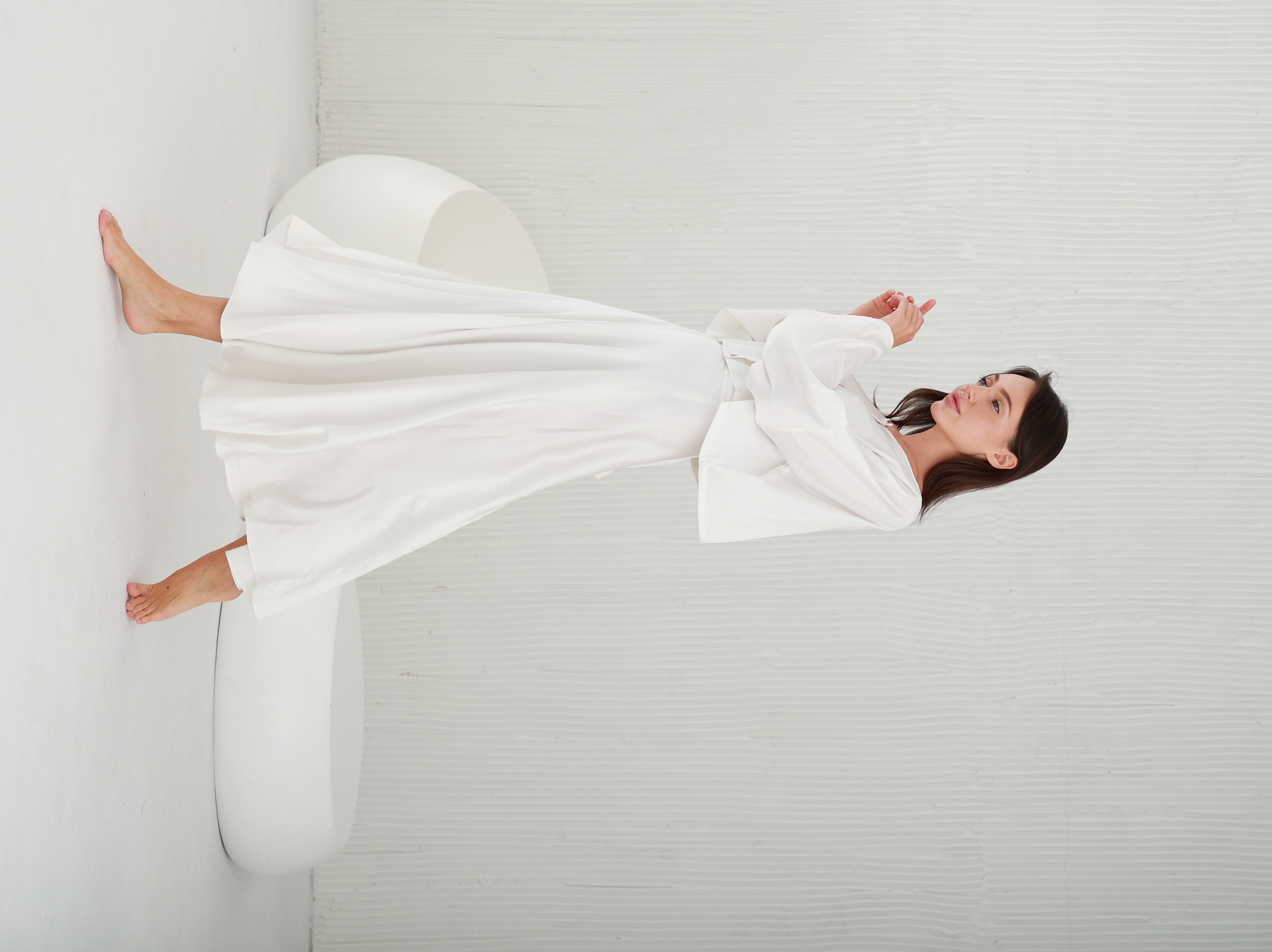 Satin Wrap Skirt Set 