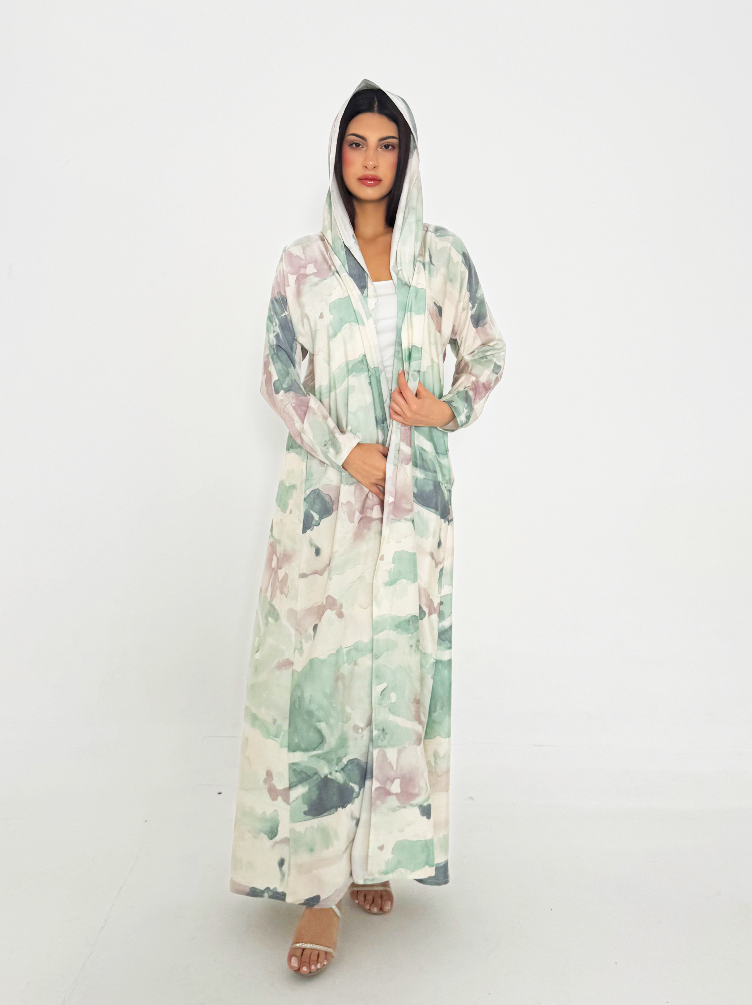 Green Watercolor Abaya