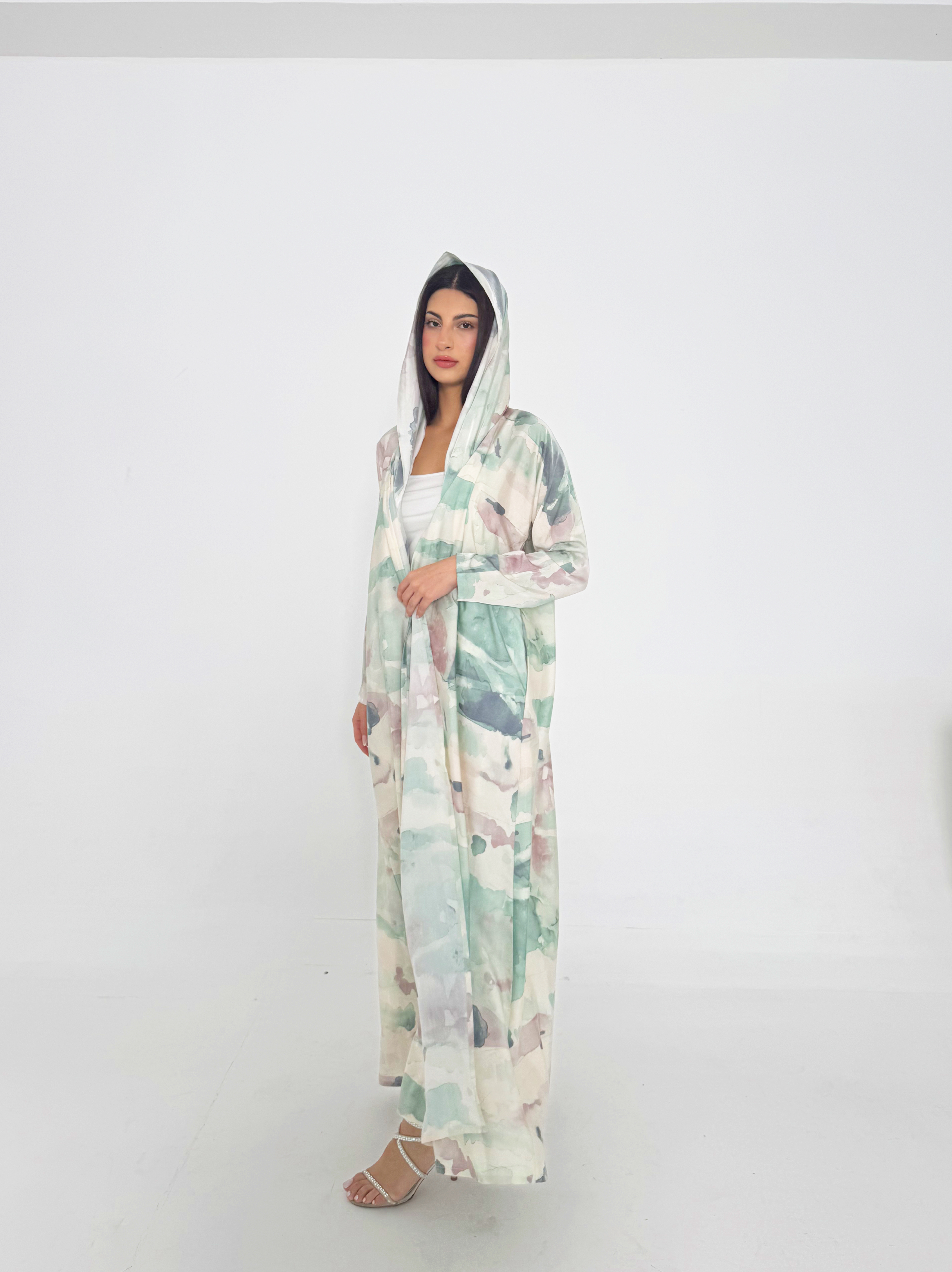 Green Watercolor Abaya