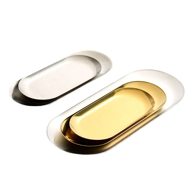 Metallic Oval Trays Set
