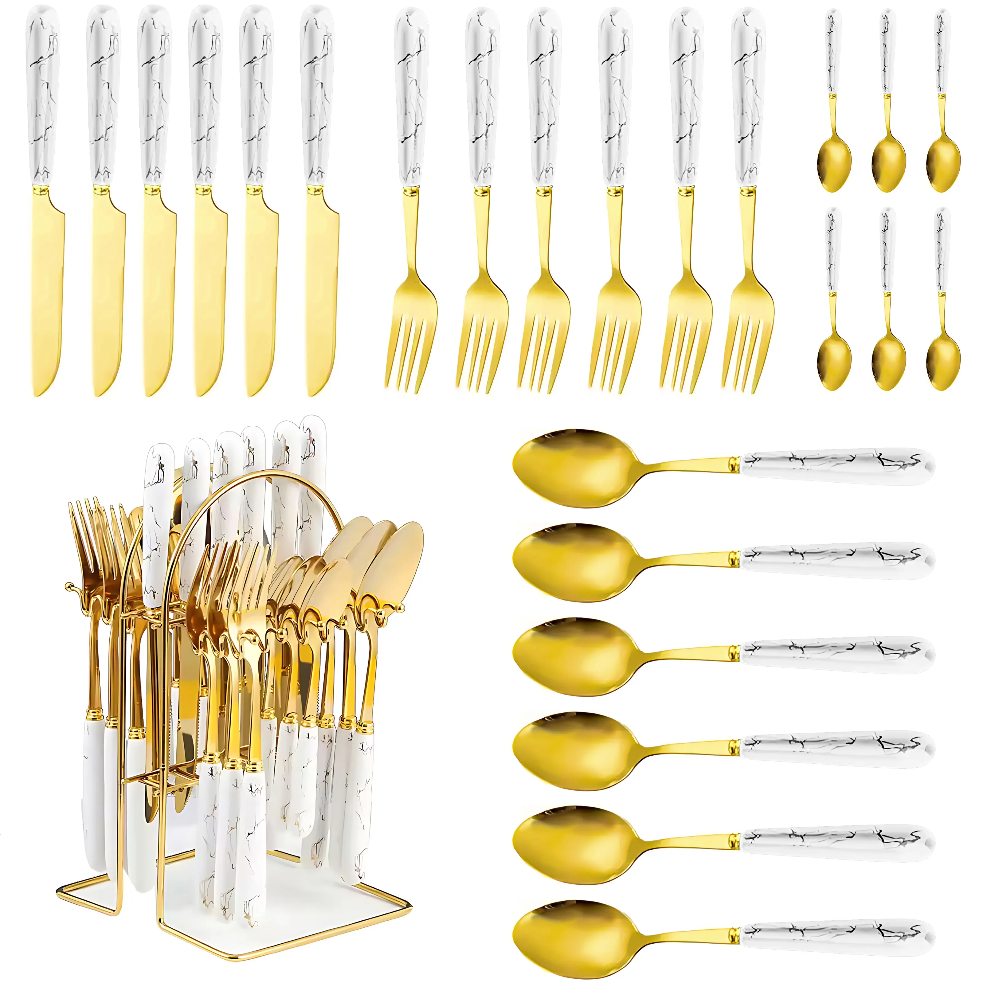 Luxury Gold-Plated Cutlery Set