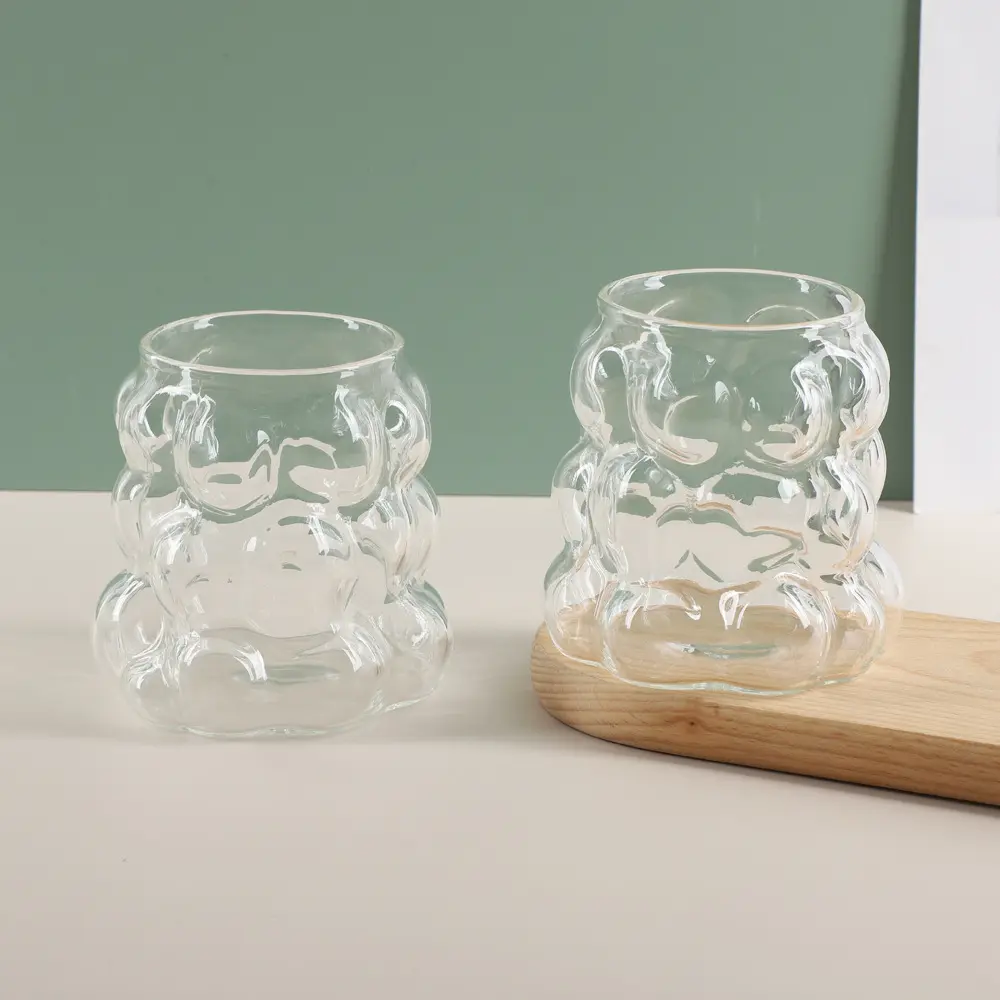 Clear Glass Bubble Candle Holders