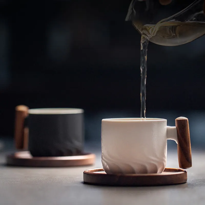 Ceramic Mug with Wooden Handle