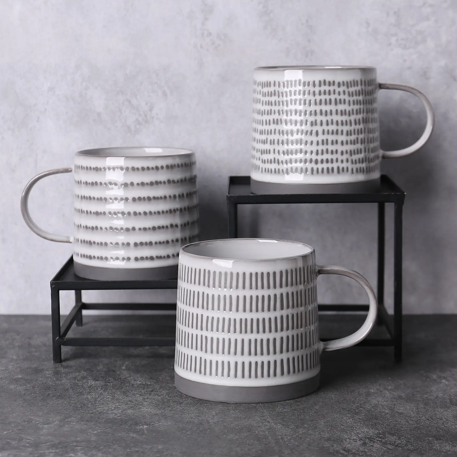 Set of 3 Ceramic Mugs