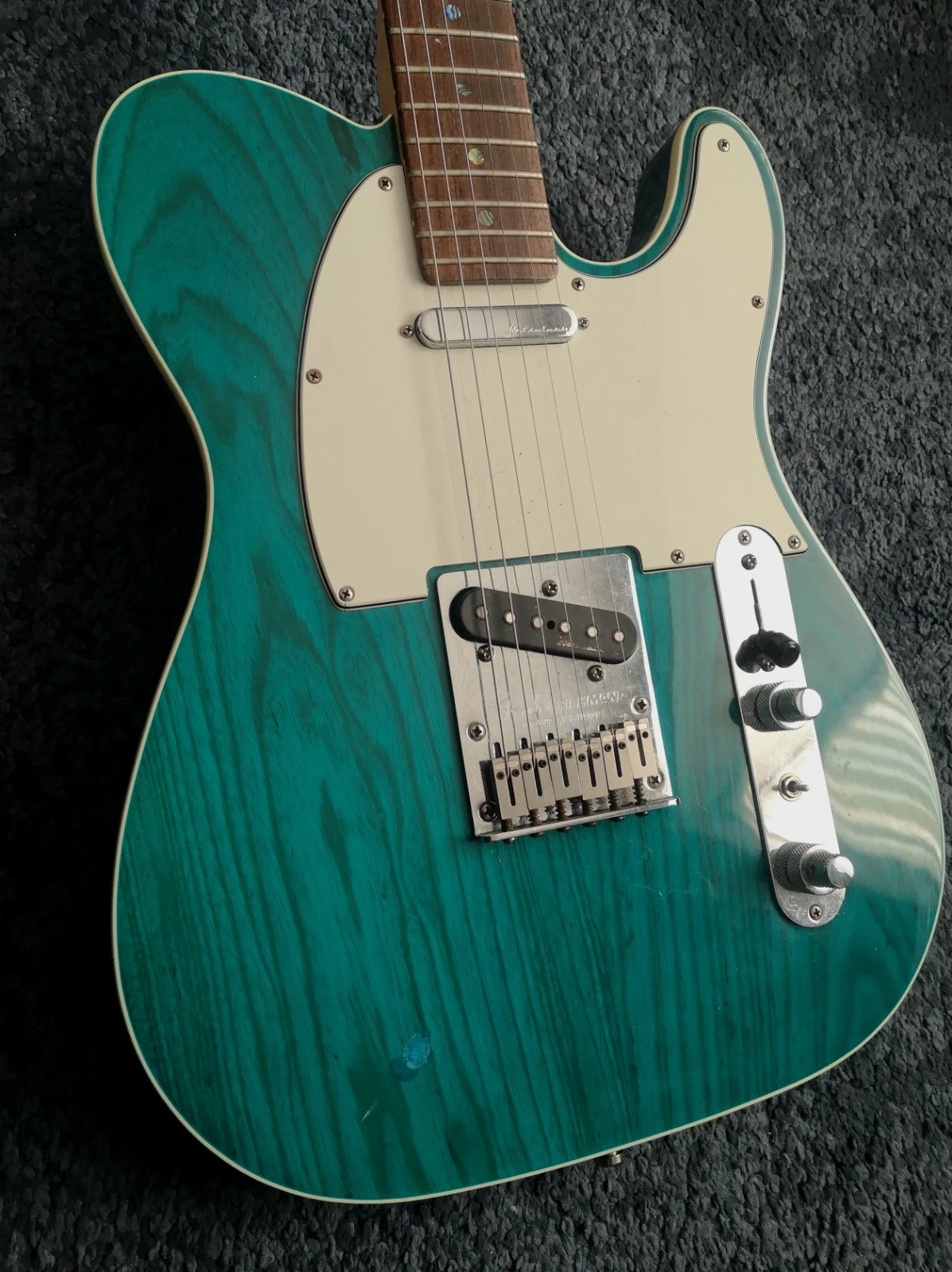 Fender American Deluxe Power Telecaster Guitar - Teal Green Fishman USA + CASE