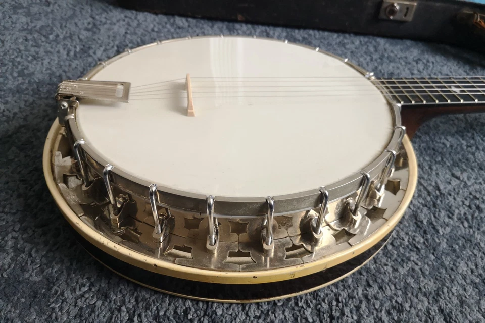 RARE J.G.Abbot No 2-5 string banjo Resonator Back + Original Case Vintage