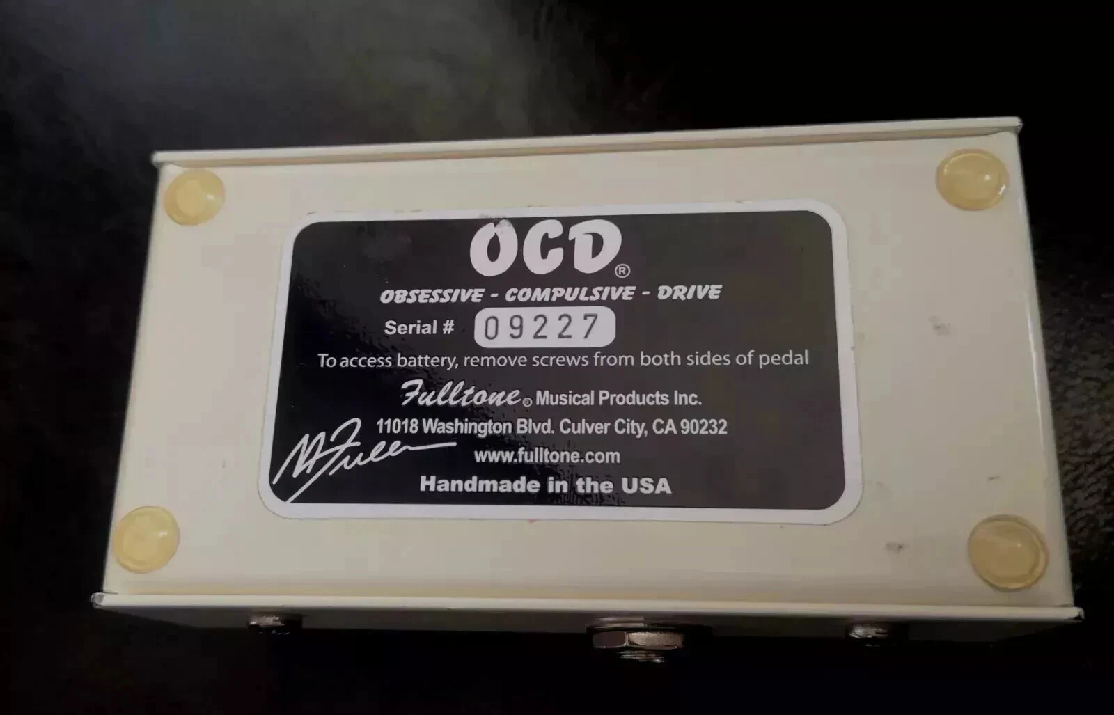 Fulltone OCD overdrive Pedal USA V1.2 Signed Rico Series 2