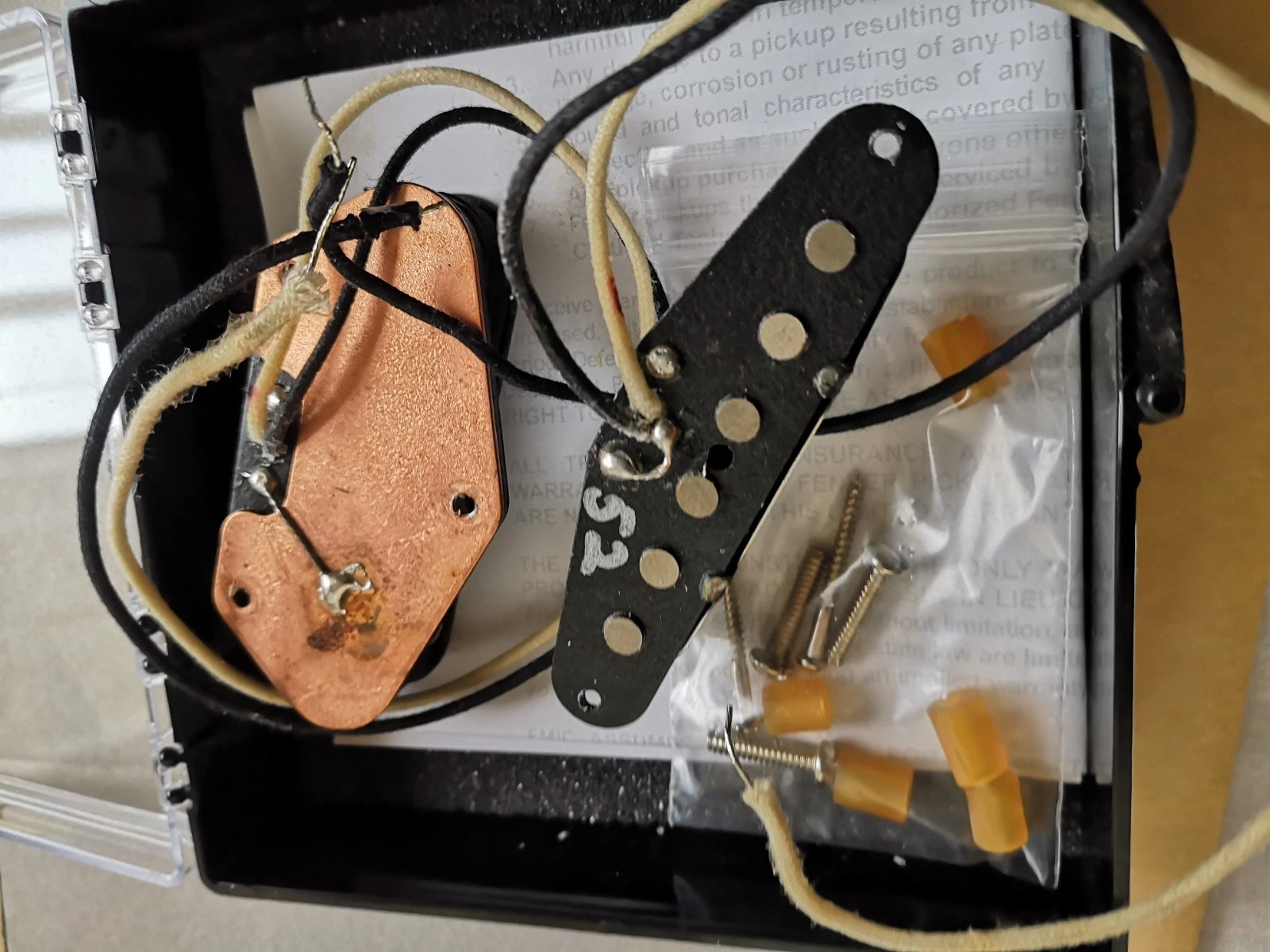 Fender Telecaster Guitar Pickup Set CS Custom Shop Blackguard - Bridge + Neck