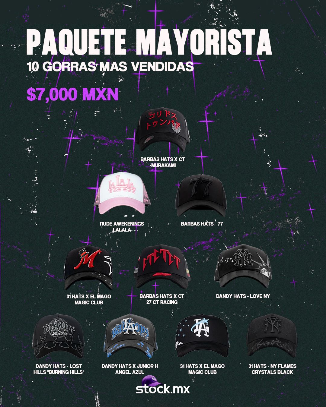 Paquete Mayorista - 10 Gorras Mas Vendidas 