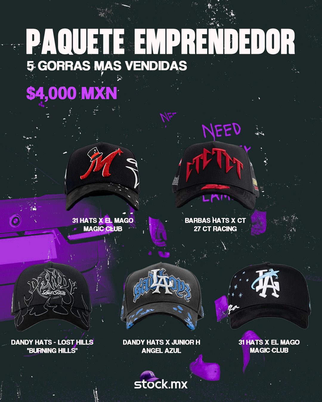 Paquete Emprendedor - 5 Gorras Mas Vendidas 