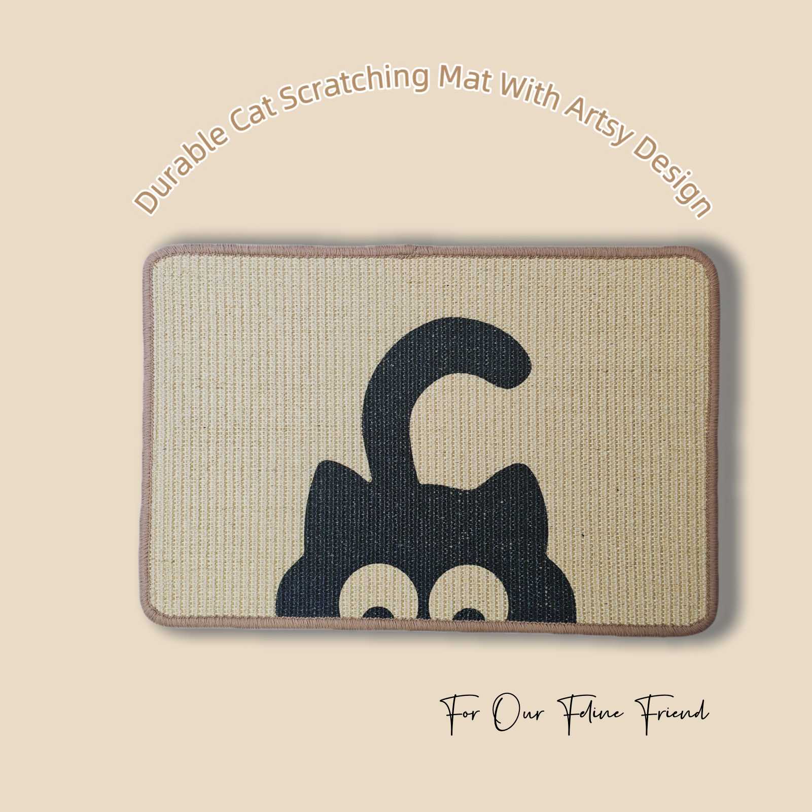 Artistic Sisal Cat Scratcher Post Mat (Peek Purr)