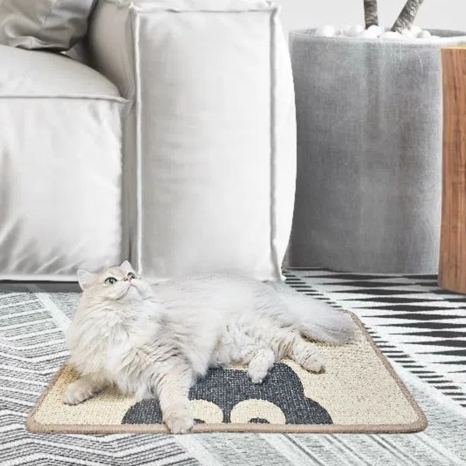 Artistic Sisal Cat Scratcher Post Mat (Peek Purr)