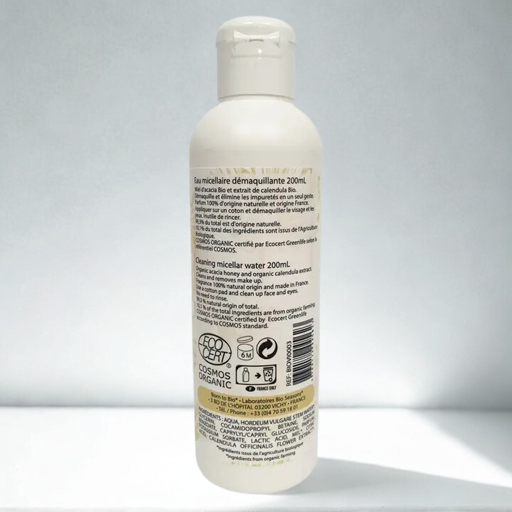 Eau Micellaire Miel & Calendula Bio – Peaux Sensibles 200 ml