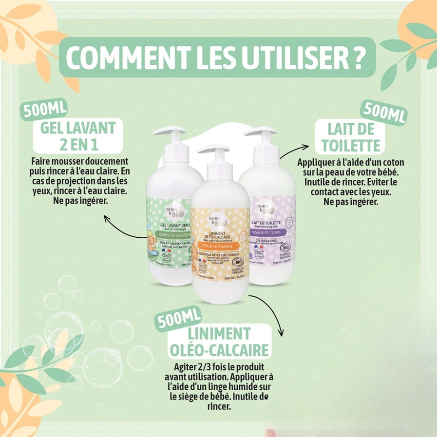 Lait de Toilette Visage & Corps Bébé – Cosmos Bio 500 ml