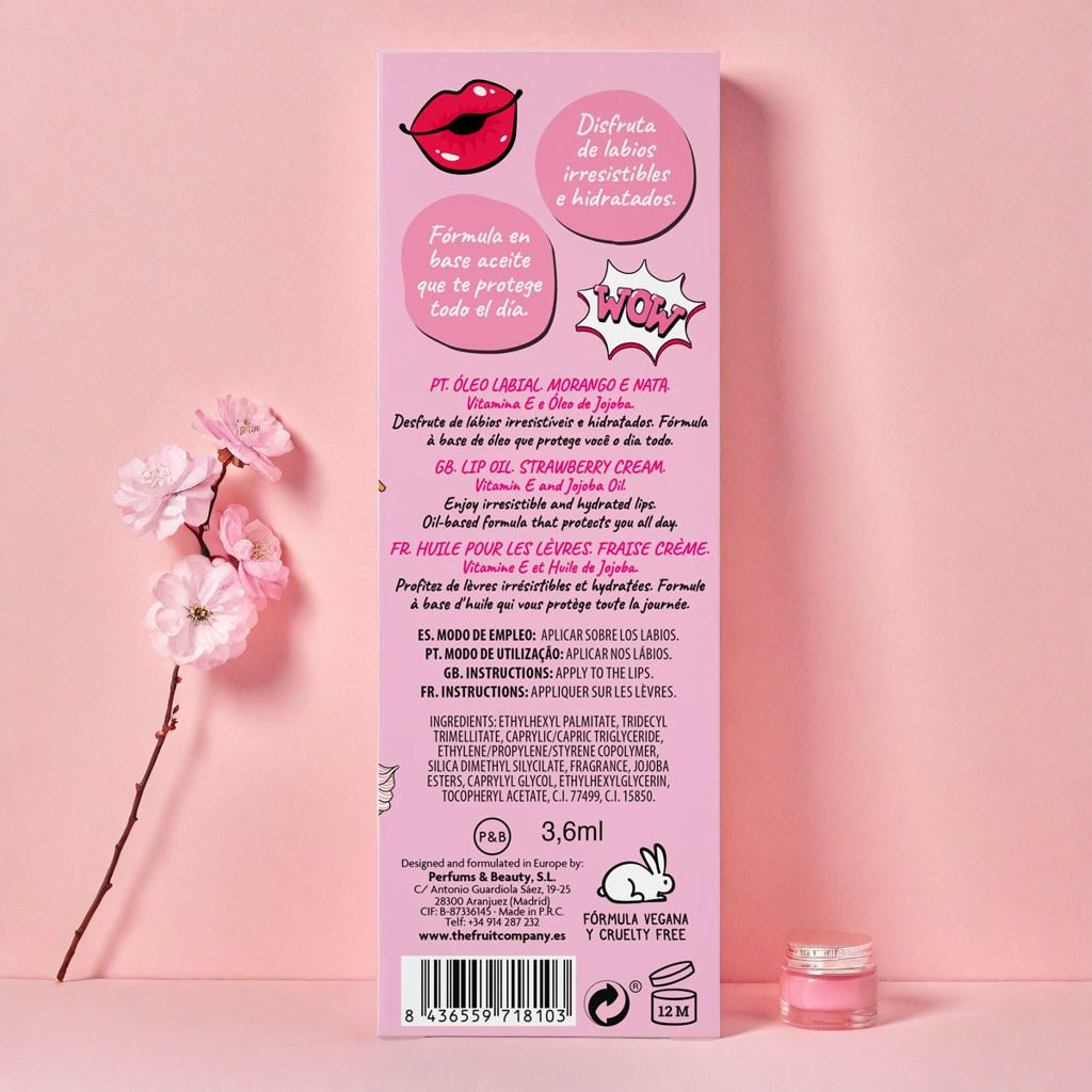 Huile à lèvres Fraise & Crème 