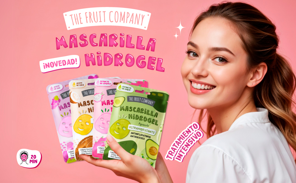 Lot de 4 masques faciaux hydrogel avec collagène hydrolysé