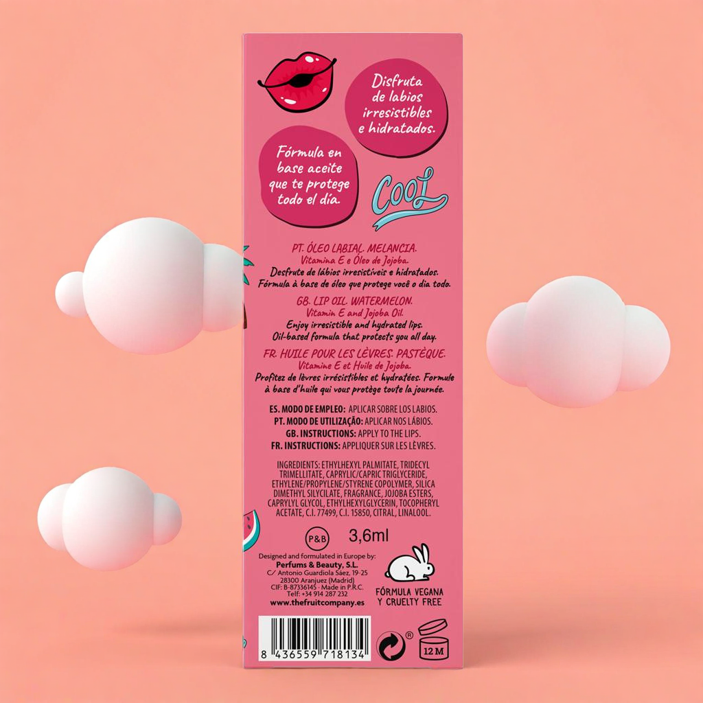 Huile à lèvres à lèvres Pastèque