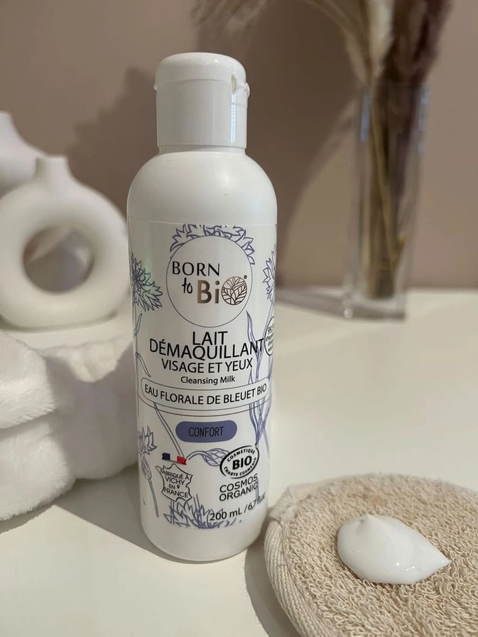 Lait Démaquillant Bio Bleuet & Guimauve – Peaux Sensibles 200 ml