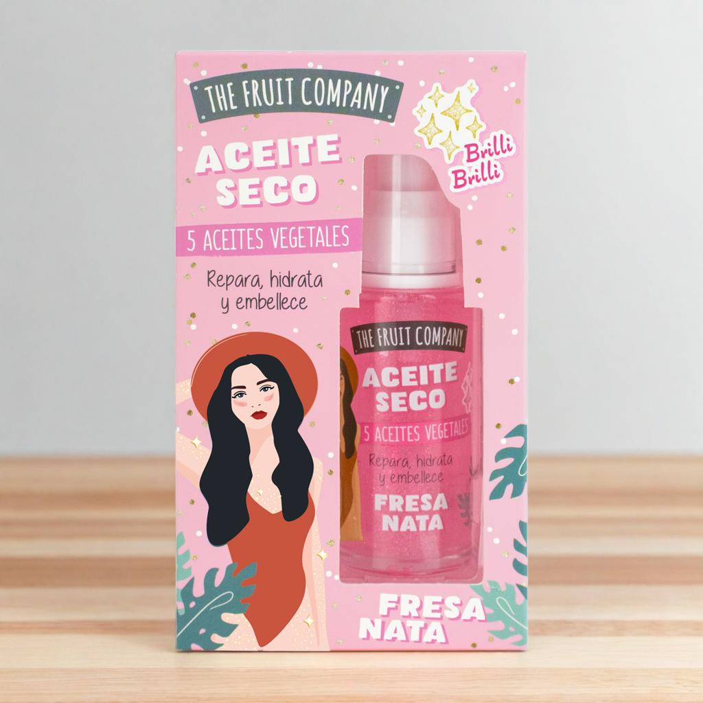 Huile Sèche Pailletée Fraise & Crème