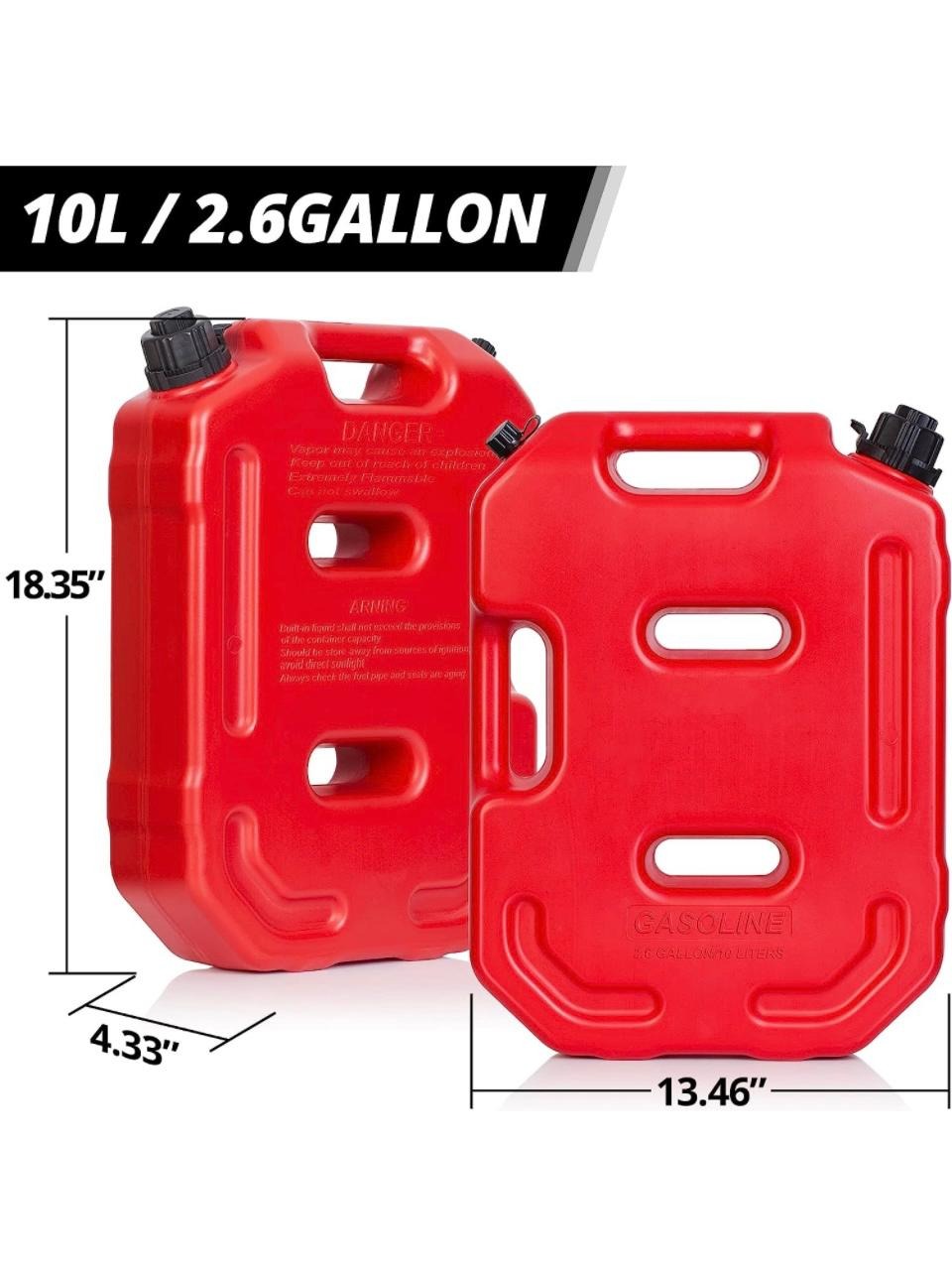 10L Portable Red Fuel Jerry Can 