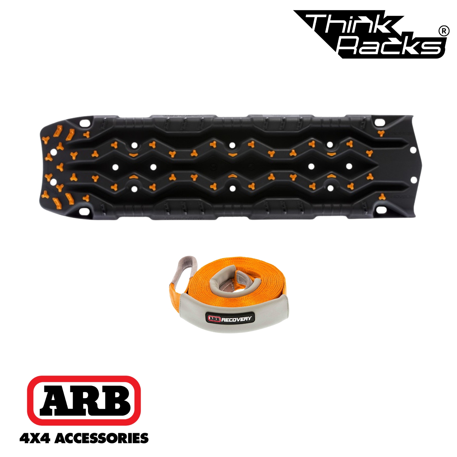 ARB TRED PRO MON GREY/ORANGE GREY BOARD/ORANGE NODULES + ARB RECOVERY STRAP 8000KG
