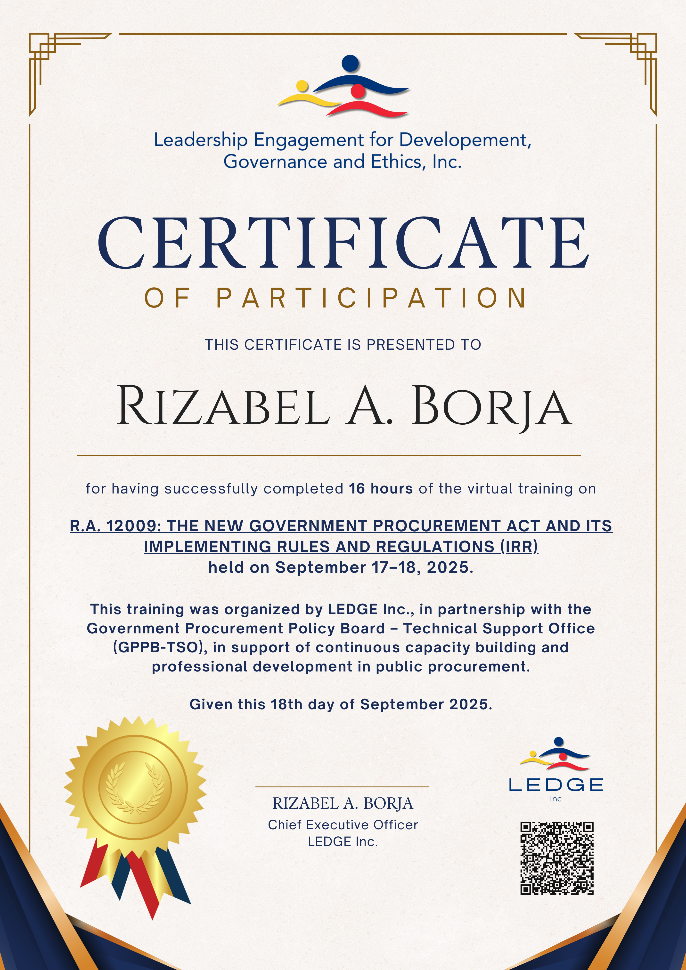 Certificate of Participation