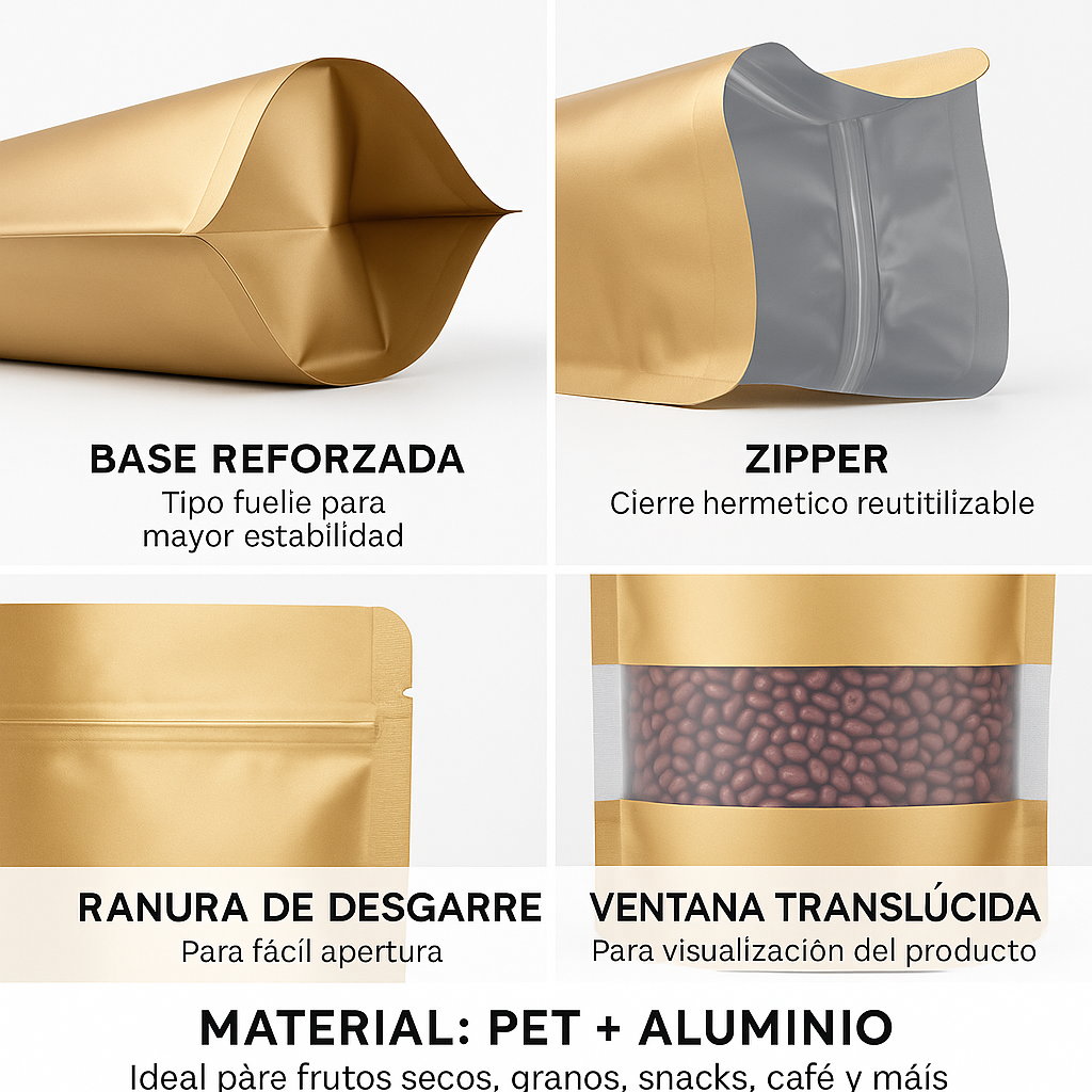 Bolsa Hermetica Dorada Media Ventana 