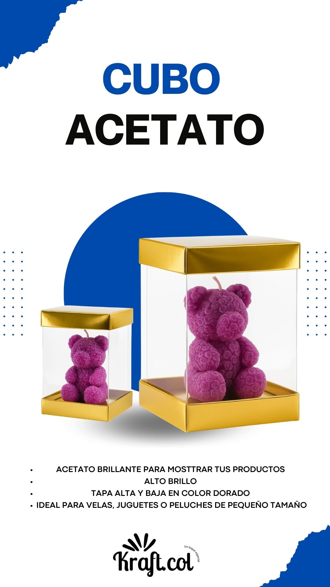 Caja cubo en acetato