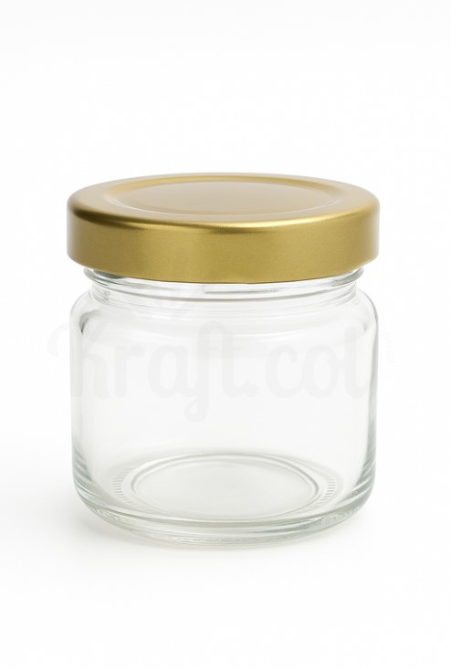 Frasco de vidrio con tapa dorada 28ML 