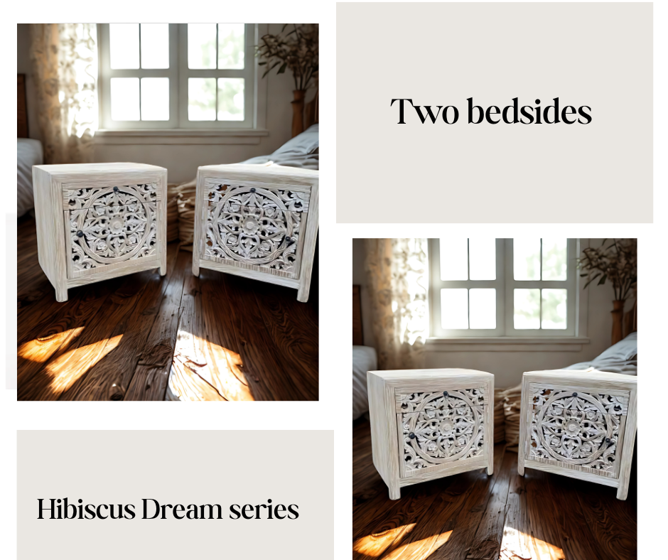 Set of 2 Hibiscus Dream Bedside Tables