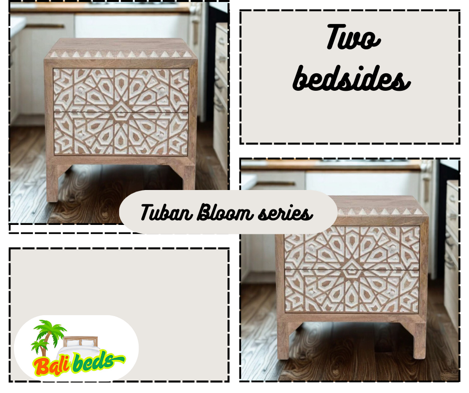 Set of 2 Tuban Bloom Bedside Tables