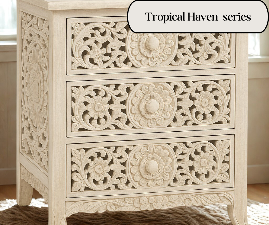 Set of 2 Tropical Haven Bedside Tables