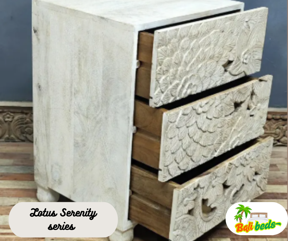 Set of 2 Lotus Serenity series Bedside Tables