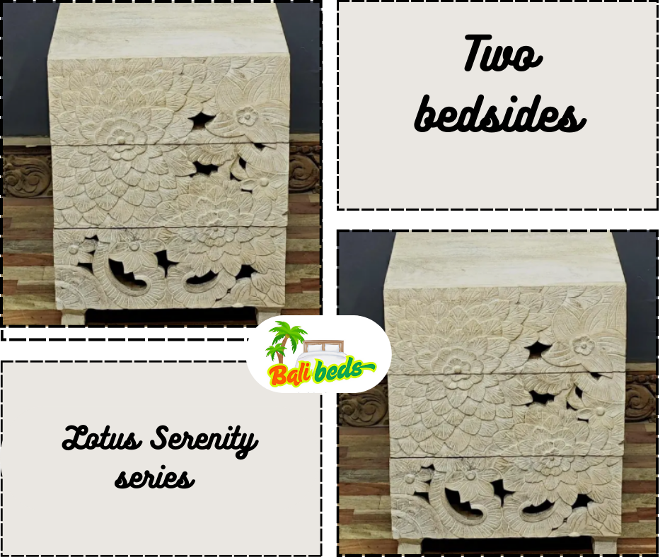 Set of 2 Lotus Serenity series Bedside Tables