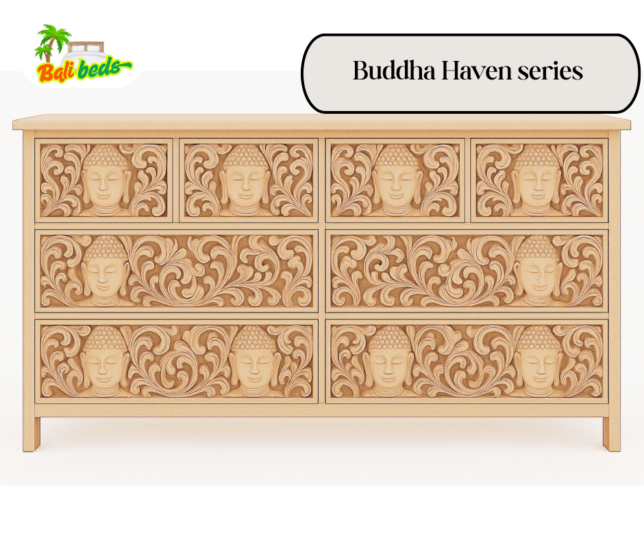Buddha Haven Carved Wooden Dresser