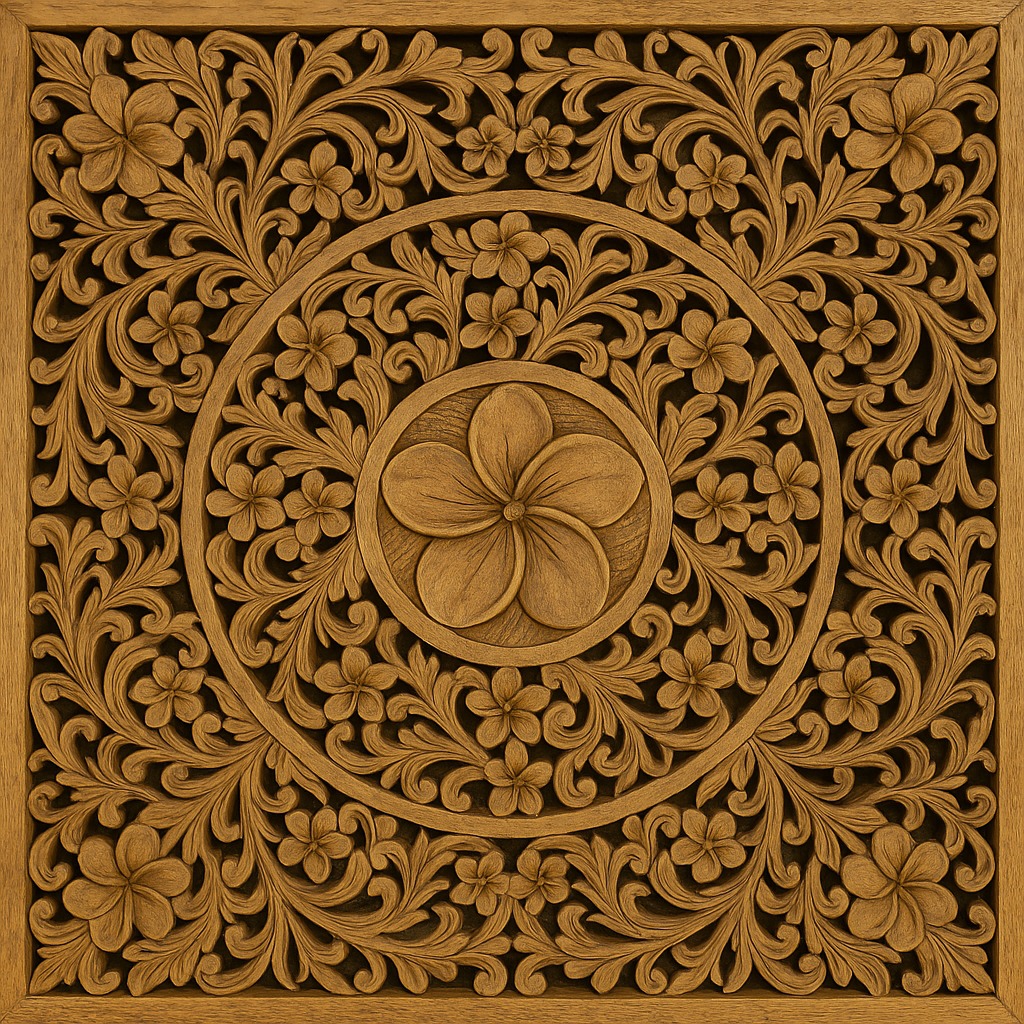 Cinta Frangipani  Bedhead Mandala Wall-Mounted Bedhead