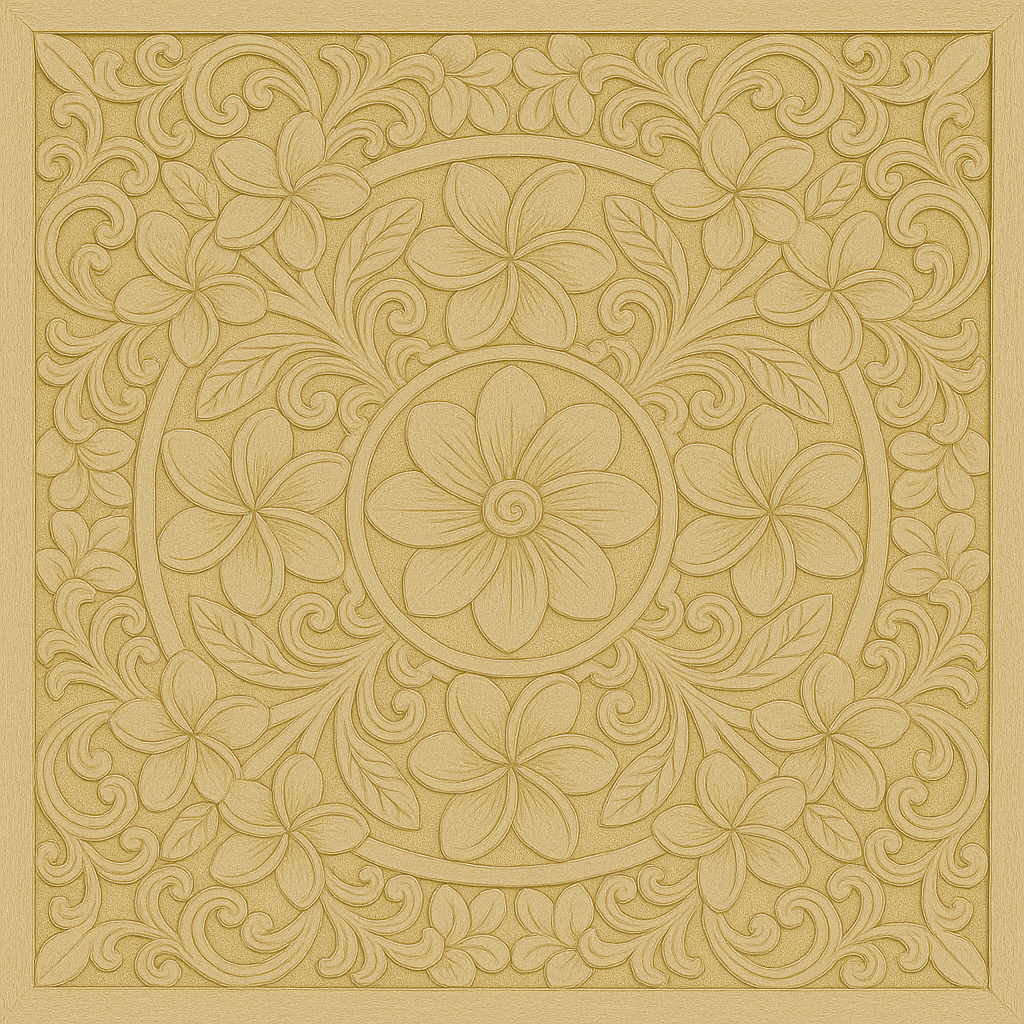 Frangipani Whispers  Bedhead Mandala Wall-Mounted Bedhead