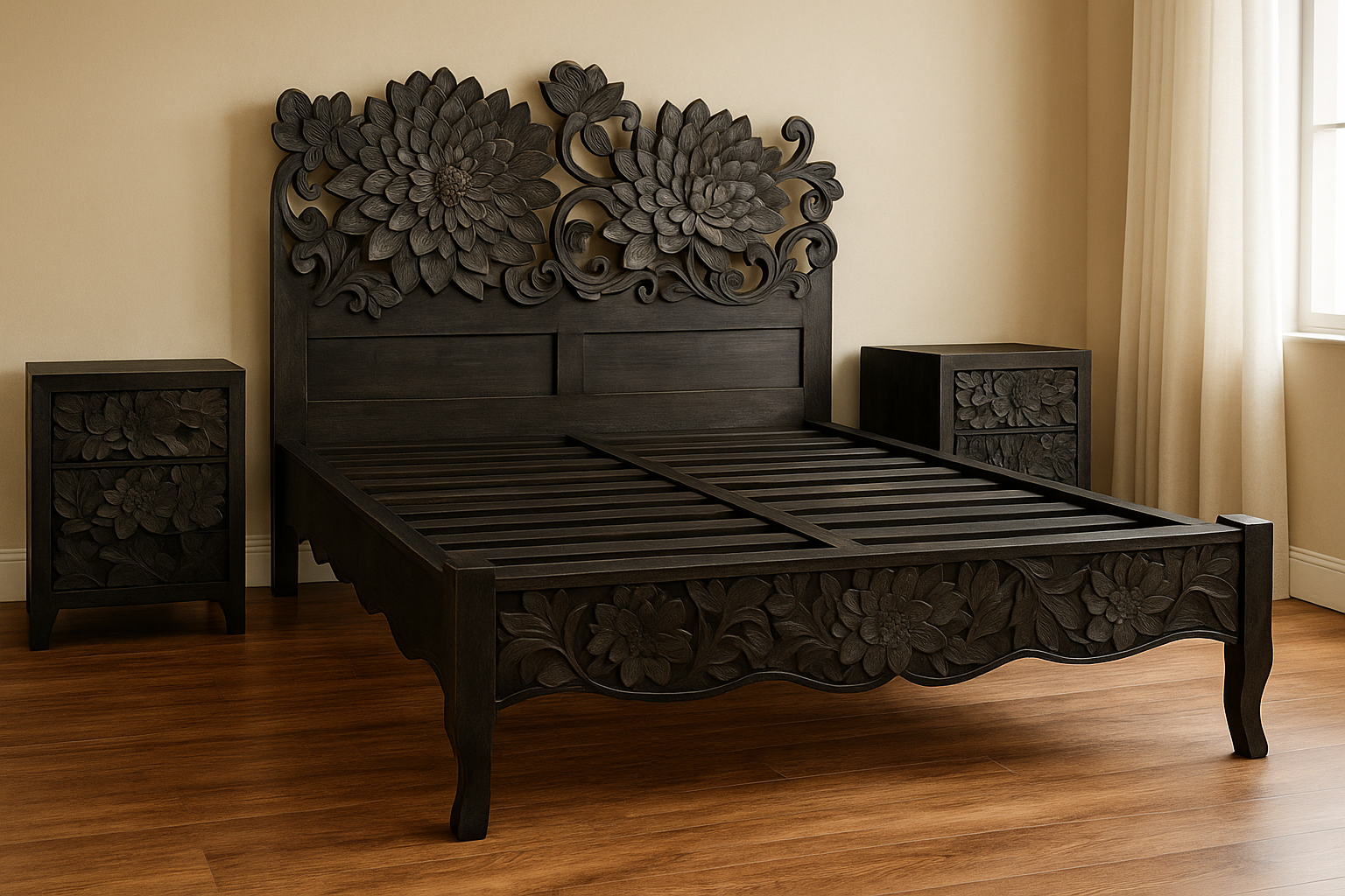 Serenity Bedroom Package bed and 2 Bedsides 