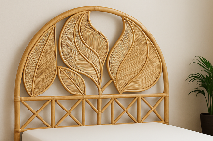 4 Leaves Rattan Wall-Mounted Headboard