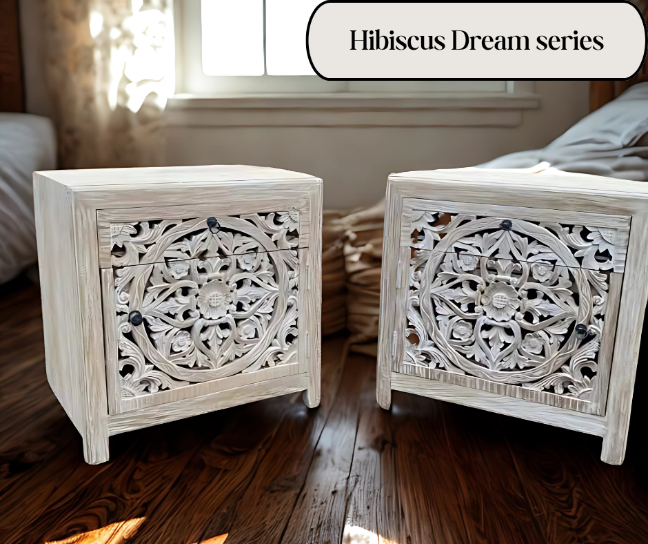 The Hibiscus Dream Series Package bed and 2 Bedsides 