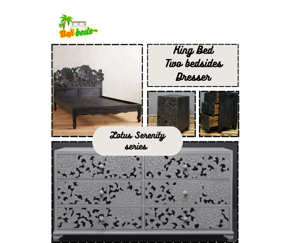 Serenity Bedroom Package bed , 6 draw dresser and 2 Bedsides 