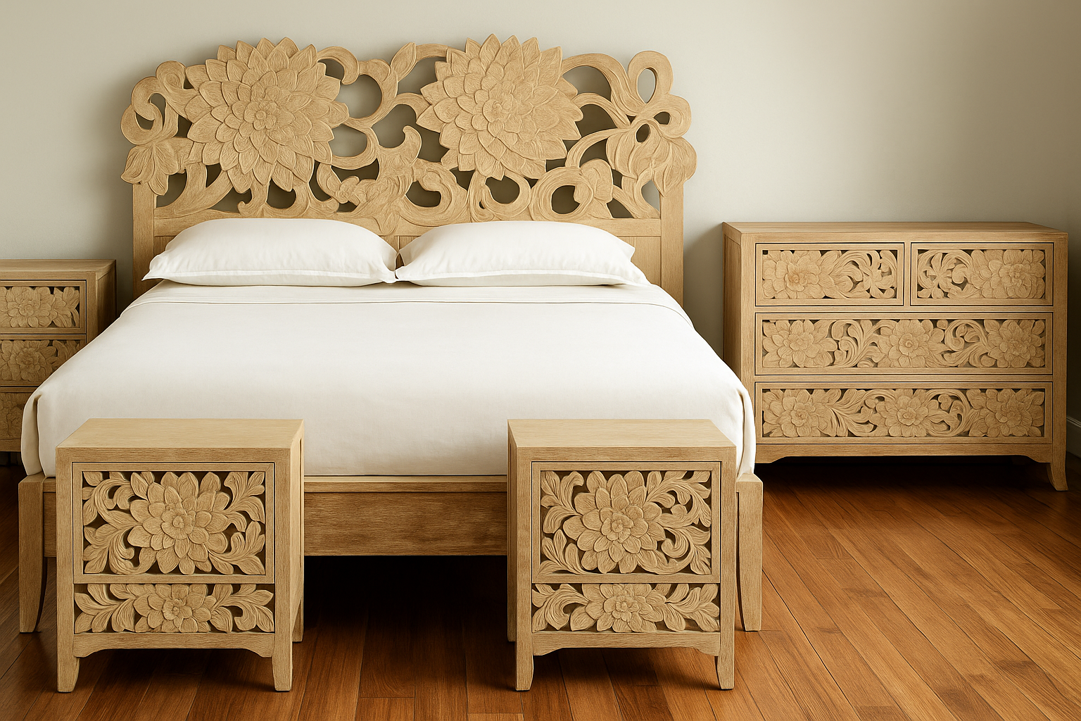 Serenity Bedroom Package bed , 6 draw dresser and 2 Bedsides 