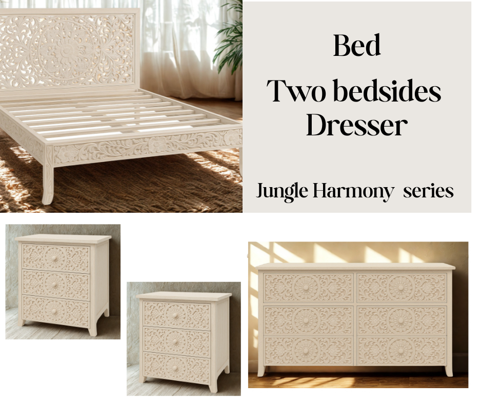 Jungle HarmonySeries Package bed , 6 draw dresser and 2 Bedsides 
