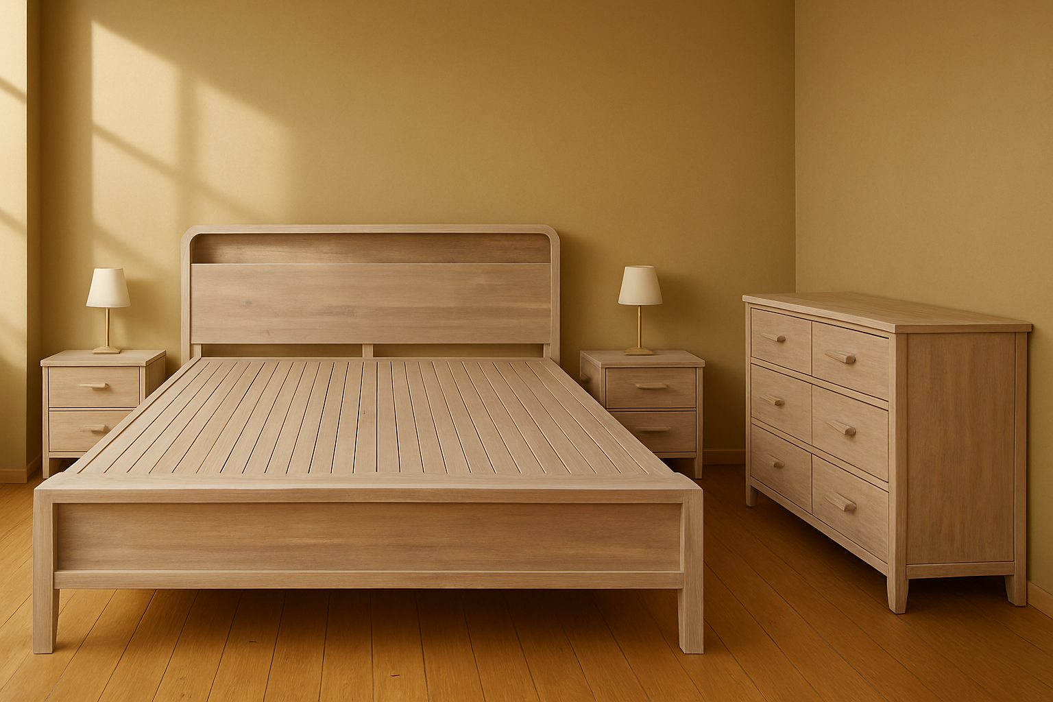 The Ubud Series Package bed  , 8 draw dresser and 2 Bedsides 