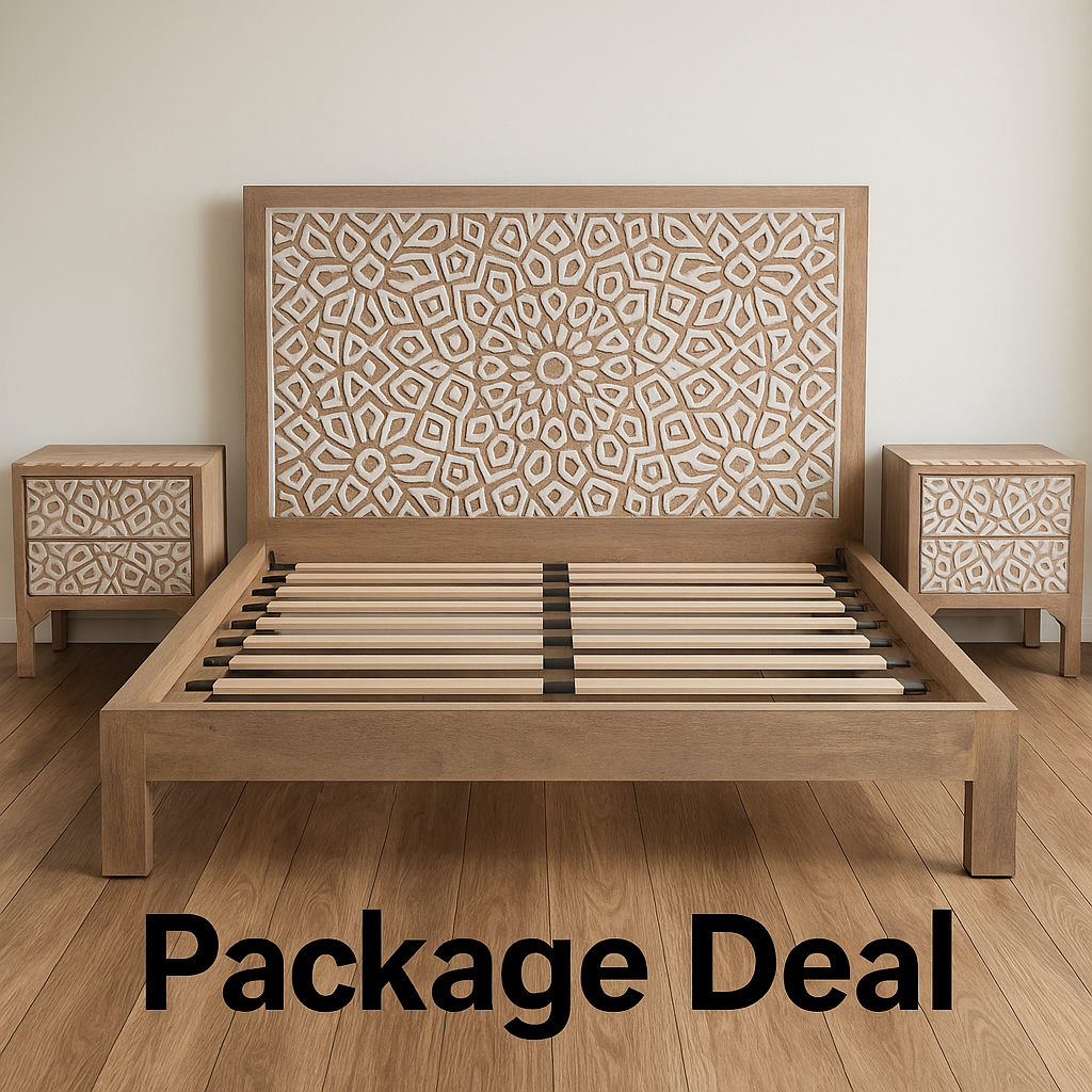 Tuban Bloom series Package bed , 6 draw dresser and 2 Bedsides 