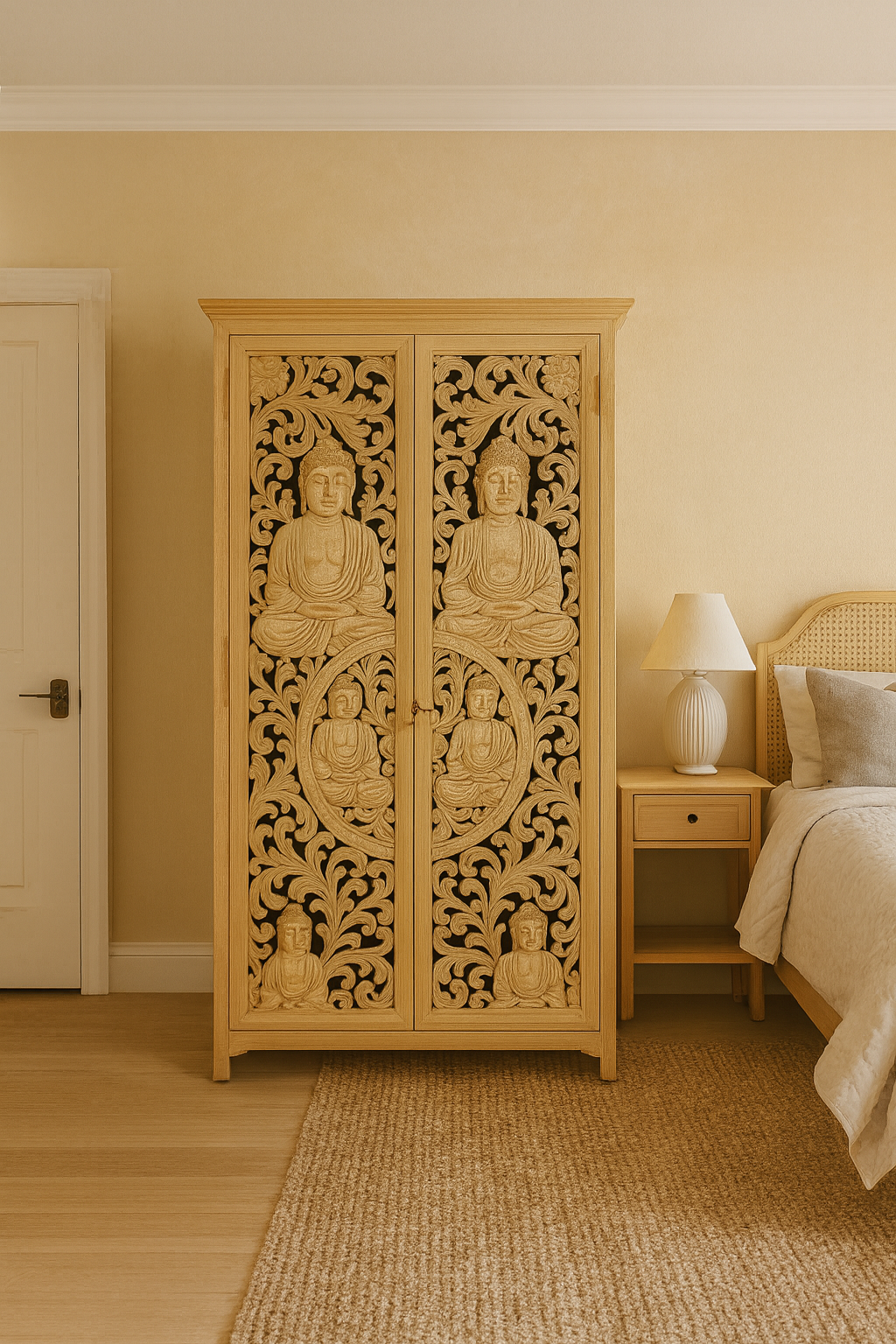 Buddha Haven Wardrobe Solid Wood – 200x100x45 cm