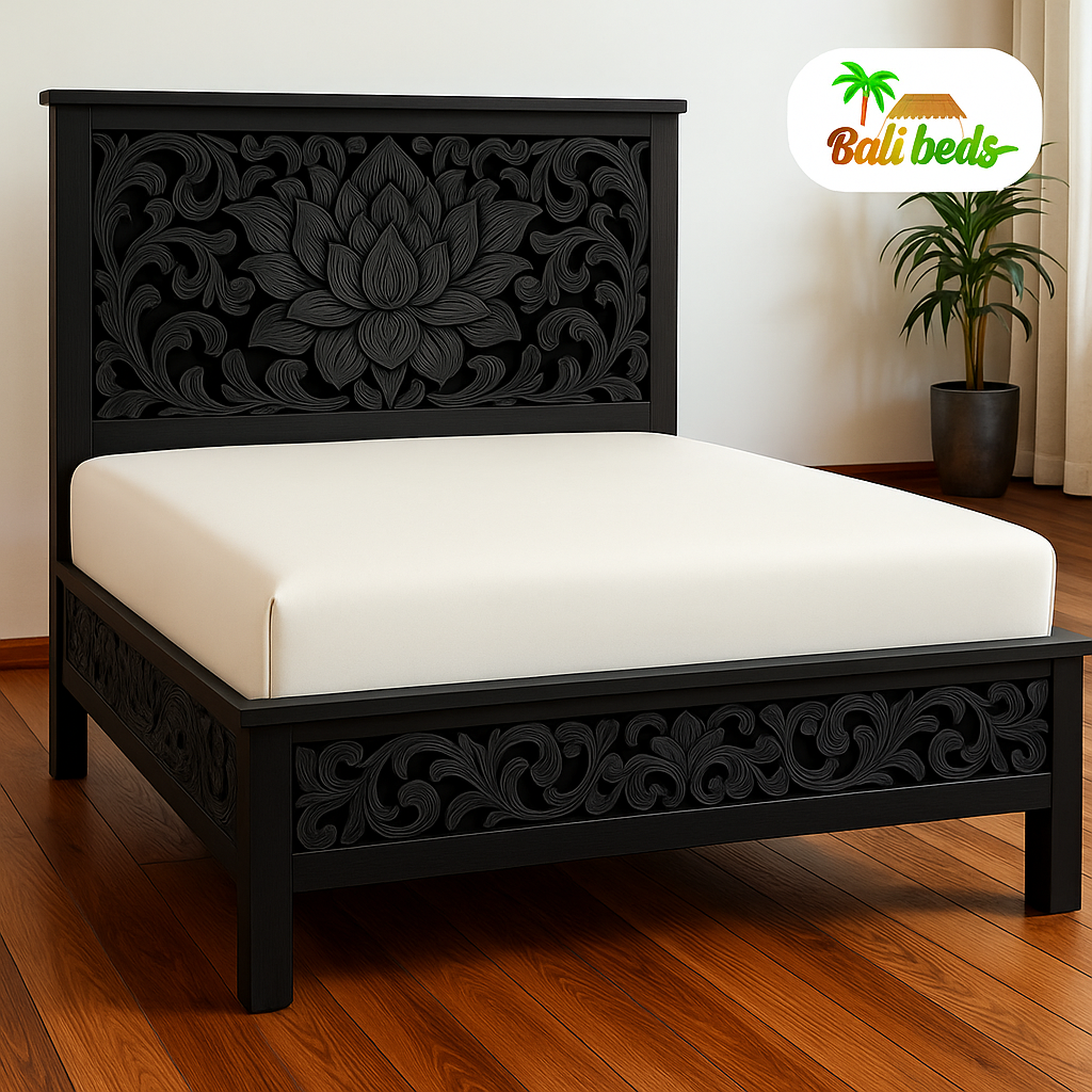 Lotus Bloom – Hand-Carved Bed