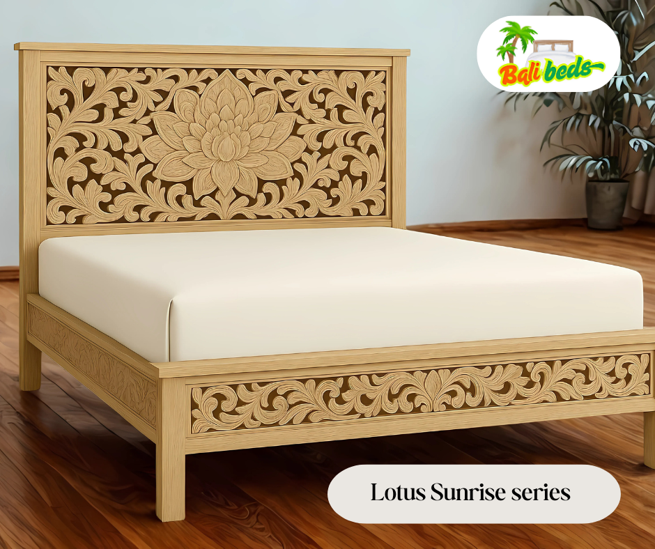 Lotus Bloom – Hand-Carved Bed