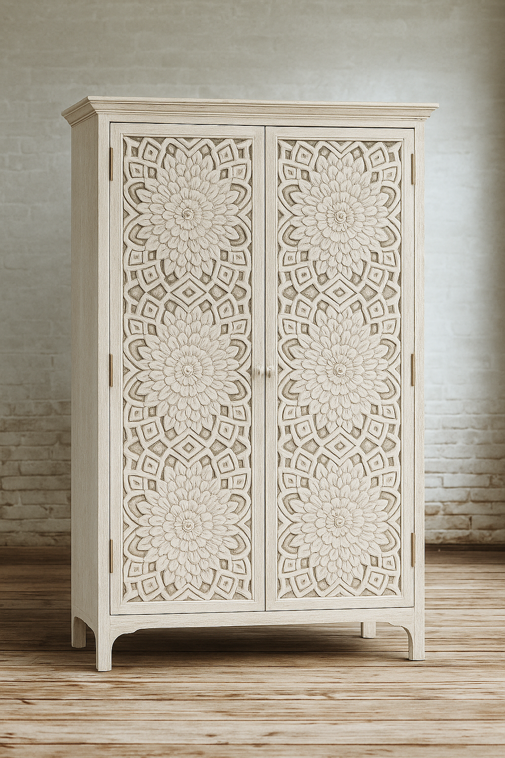 Tuban Bloom Wardrobe Solid Wood – 200x100x45 cm